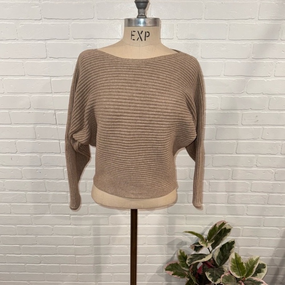 Anthropologie Brown/Tan Ribbed Sweater